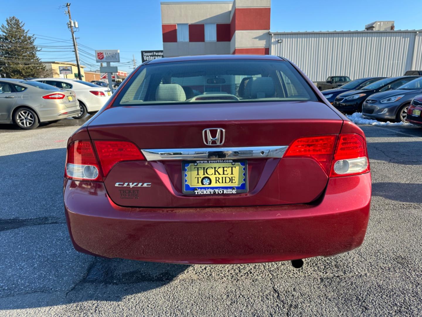 2011 RED Honda Civic LX Sedan 5-Speed AT (19XFA1F5XBE) with an 1.8L L4 SOHC 16V engine, 5-Speed Automatic transmission, located at 1254 Manheim Pike, Lancaster, PA, 17601, (717) 393-9133, 40.062870, -76.323273 - Photo#4